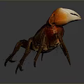 Red Clawed Aquatic Crab With Brown Shell And Extended Legs Front View