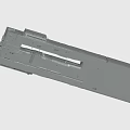 Detailed Gray Elongated Mechanical Part With Multiple Holes And Industrial Structure