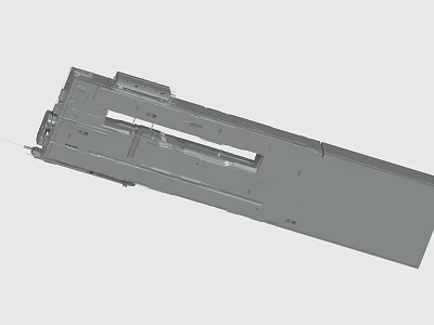 Detailed Gray Elongated Mechanical Part With Multiple Holes And Industrial Structure 3d model
