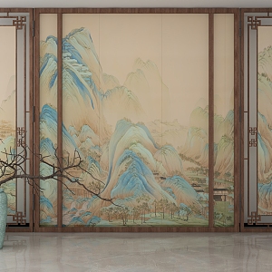 new chinese style screen 3d model