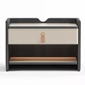 Sleek Modern Nightstand With Black Frame Light Gray Drawer Metal Handle And Open Shelf