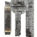 Weathered Pillars With Rough Texture Various Designs Mesh Detail And Lighting