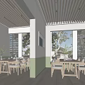 Modern Book Bar Book Bar Rest Area 3d model