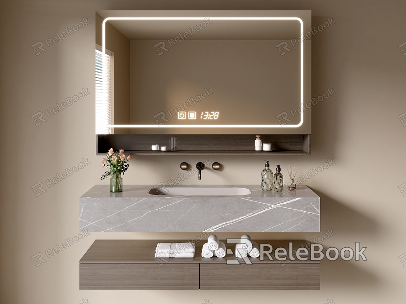 Modern Bathroom Cabinet Bathroom Basin Bathroom Ornaments model