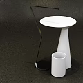 Modern White Bathroom Accessories Set Including Tissue Holder Mirror And Containers
