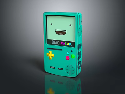 Green Frog Themed BMO COLOR Gaming Device With Smiley Face And Colorful Buttons 3d model