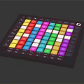 Colorful Backlit Button Music Controller With Grid Layout And Dark Panel