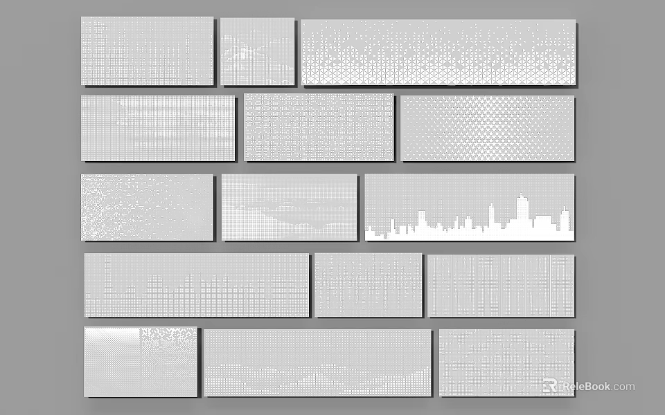 Wall Paneling with Various Textures and Designs for Home Decoration 3d model