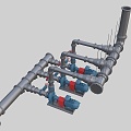 water pumping station pump system water pumping machine 3d model