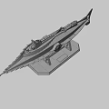 Copper Ship Shaped Sculpture Displayed On Wooden Base With Detailed Design