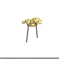 Sturdy Sports Training Equipment With Yellow Rings And Brown Metal Stand For Fitness