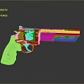 Shiny Silver Metal Revolver With Black Grip And Modern Design Features
