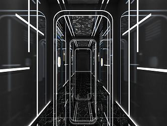 Modern KTV aisle nightclub corridor aisle box door 3d model