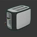 Modern Stainless Steel Toaster With Two Slice Slots And Sleek Black Exterior