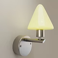 Modern Wall Light With Yellow Cone Shaped Glass Shade And Silver Metal Base