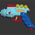 Colorful Plastic Water Gun Toy With Blue Red Yellow Design For Kids Play