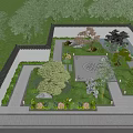 Classical Garden Landscape Design With Lush Green Plants Stone Paths And Decorative Pond