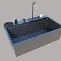 Single Bowl Matte Black Kitchen Sink With Faucet Soap Dispenser And Drain