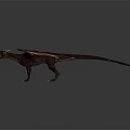 Majestic Flying Dragon Creature with Extended Reddish Brown Wings and Sleek Long Tail in Dark Background