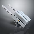 Weapon Launch System Featuring Two Missiles And Metal Launcher Frame Structure 3d model