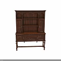 Traditional Wooden TV Stand with Open Shelves Cabinet Doors and Drawers and Decorative Legs Design