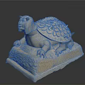 Decorative Turtle Sculpture With Detailed Scales And Carved Base For Home Decor