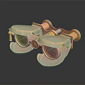Vintage Brass Binoculars With Ornate Metallic Finish And Classic Retro Design Details