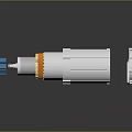 Cylindrical Industrial Equipment With Blue Connector Orange Ring White Body And Detachable Cover