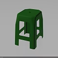 Sturdy Green Plastic Stool With Simple Design And Four Legs Structure