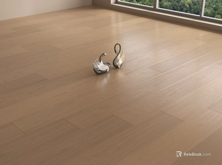 Light Colored Hardwood Flooring With Natural Wood Grain And Shiny Surface In Room Interior 3d model 
