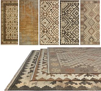 Vintage Square Carpet Classical Carpet 3d model