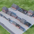 Ancient Chinese Architectural Complex With Symmetric Layout Classic Roof And Courtyard Design