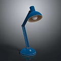 Blue Modern Table Lamp With Adjustable Arm And Round Base White Shade For Home Office