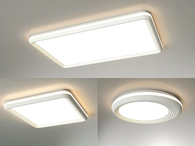 Modern Minimalist Ceiling Lights With Square And Round Designs For Home 3d model
