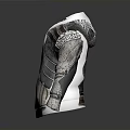 Stylish Metallic Decorative Top With Structured Sleeves And Ornate Details