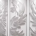 Modern Luxury Dining Table With Elegant Wave Pattern Decorative Wall Design