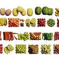 Assorted Fresh Fruits Collection Including Watermelon Banana Apple Grapes And Strawberries