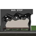modern bus platform 3d model