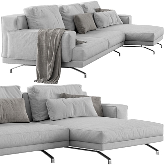 Modern Multi-Person Sofa Two-Person Sofa Casual Sofa Living Room Sofa Leather Sofa Corner Sofa 3d model