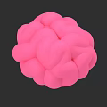 Highly Detailed Pink Brain Anatomical Structure 3D Rendering on Black Background