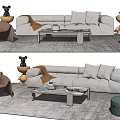 Modern sofa coffee table combination 3d model