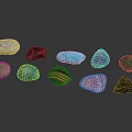 Polished Colorful Gemstones With Various Colors Shiny Surfaces On