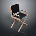 Comfortable Folding Lounge Chair with Wooden Frame Black Cushion and Armrests