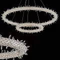 Modern Double Circular Ring Crystal Chandelier With Transparent Crystal Decorations And Hanging Pendant