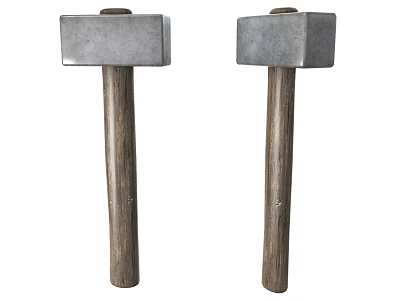Two Sledgehammers With Wooden Handles For Hardware 3d model