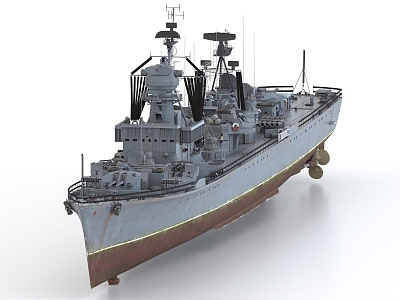 chengdu warship cruiser patrol ship destroyer 3d model