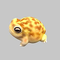 Cute Cartoon Aquatic Frog With Yellow Body White Spots And Large Eyes