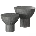 Gray Concrete Round Dining Tables With Modern Minimalist Design And Different Sizes 3d model