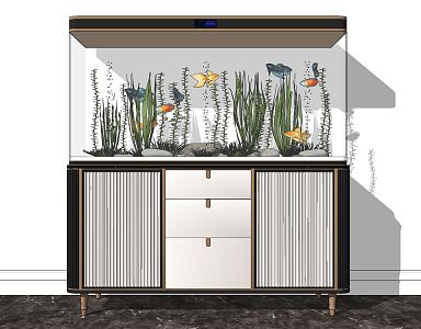 Modern fish tank fish tank aquarium 3d model