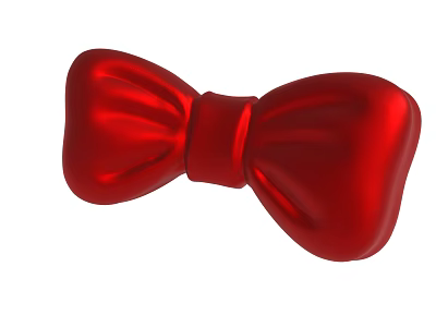 Shiny Red Bow Decorative Ornament For Gift Wrapping And Decoration 3d model